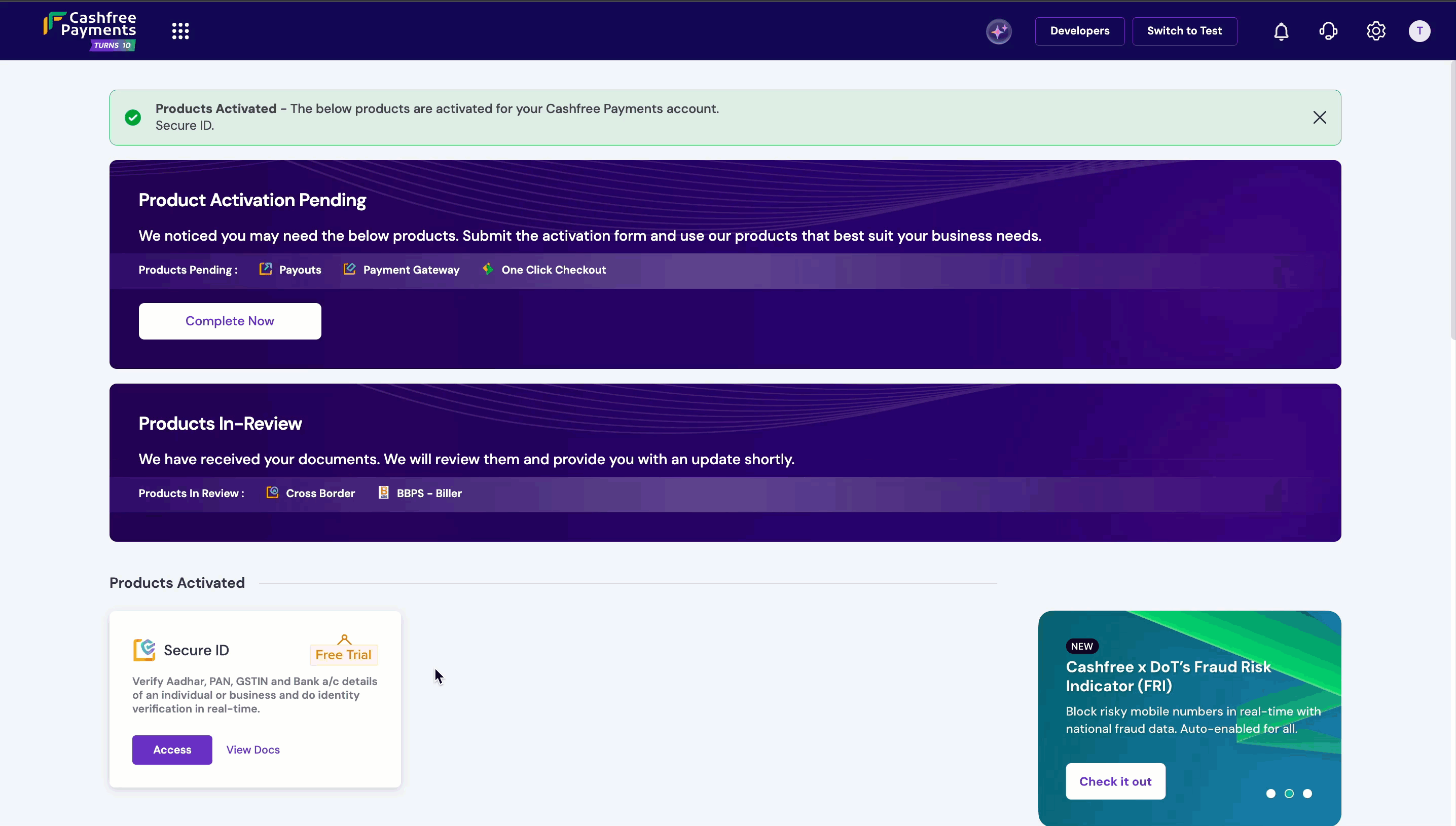 GSTIN verification process in Merchant Dashboard