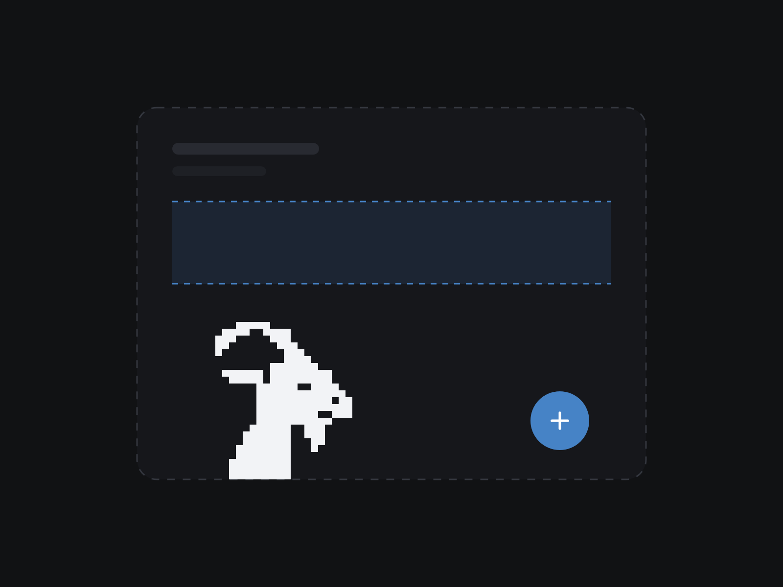 Pixel goat beside an empty position card with an empty price range and an add button.