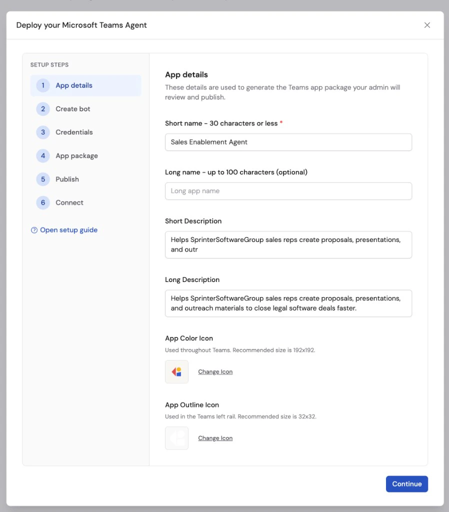 Cassidy Microsoft Teams deployment wizard showing the App details step