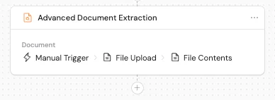 Action library with Advanced Document Extraction selected