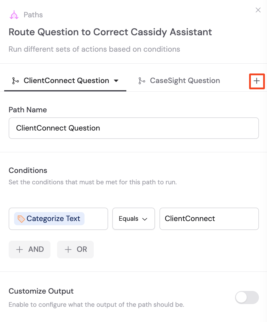 Adding a new path tab