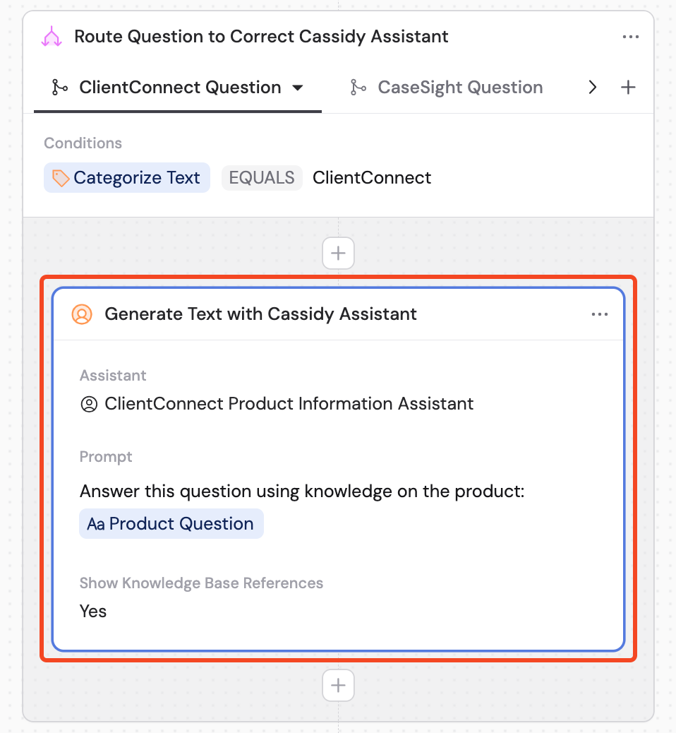 Action configured inside a path