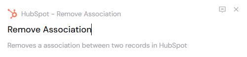 Renaming the Remove Association action