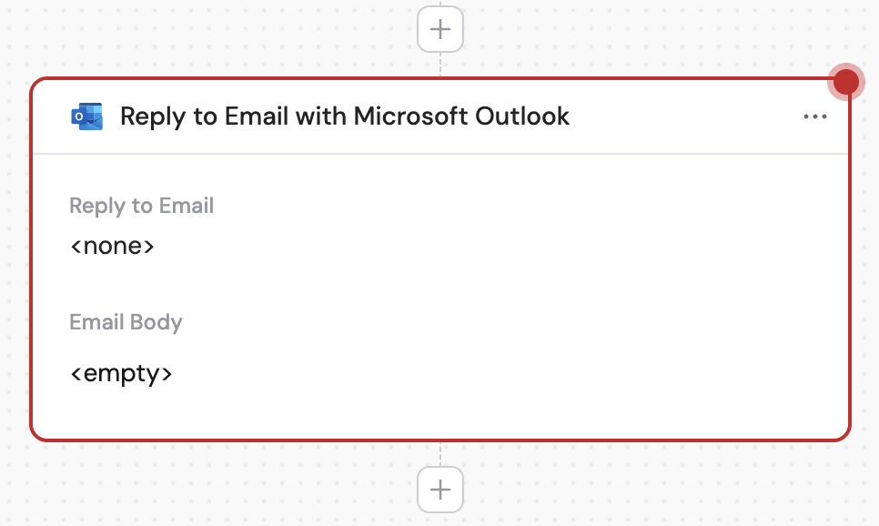 Selecting the Reply to Email with Microsoft Outlook action