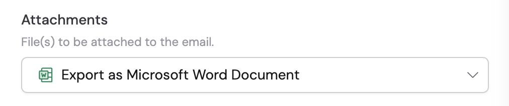 Attachments selector for the reply