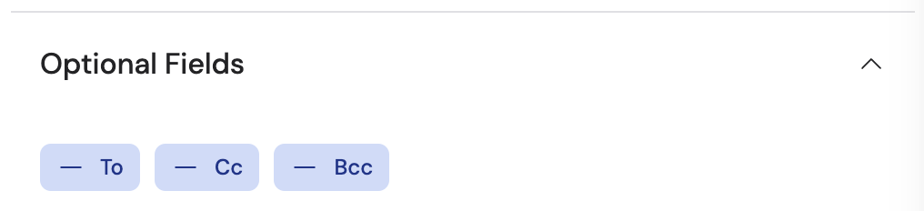 Optional Fields section showing available options