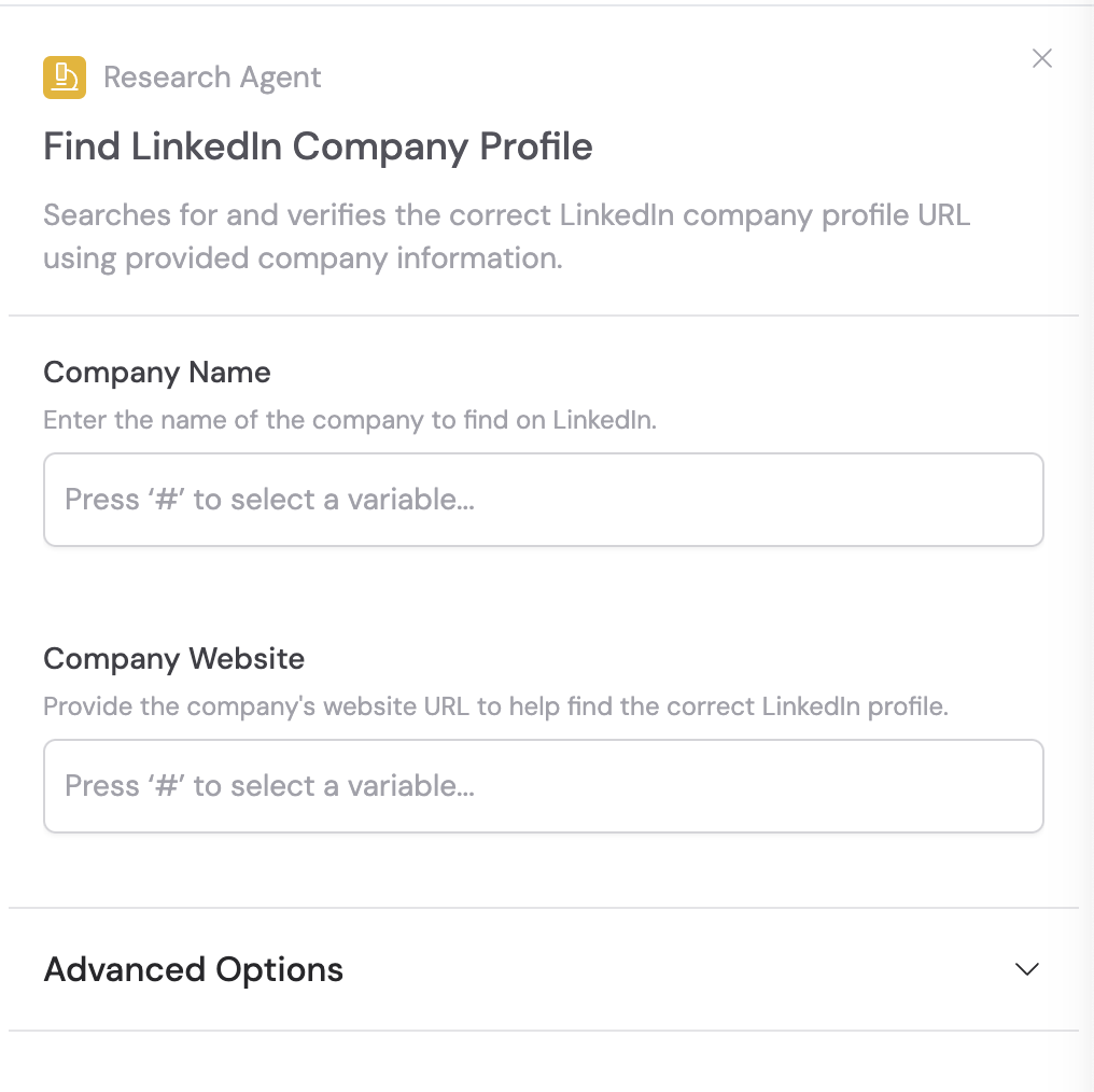 Selecting a pre-built Research Agent from the list