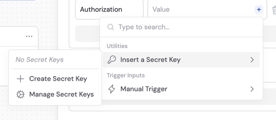 Secret Key Ui Use secret keys - Cassidy