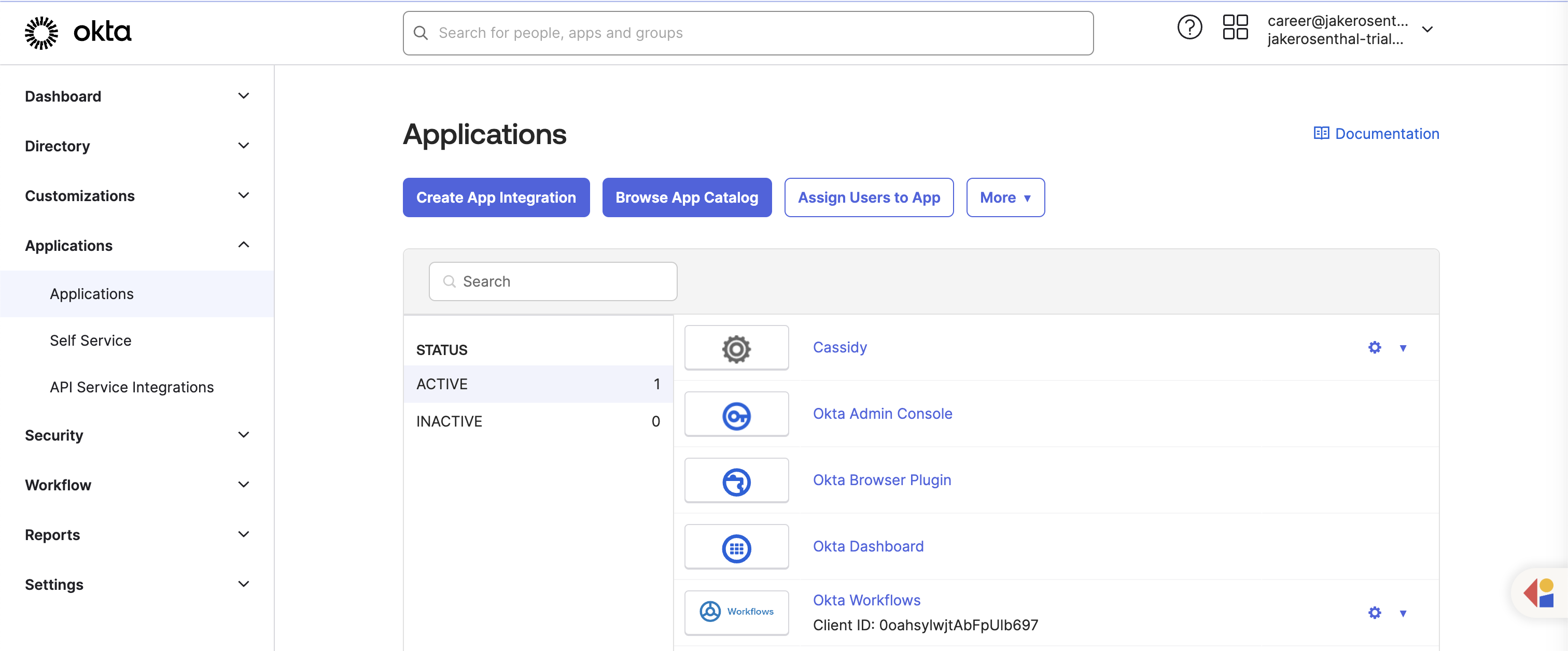Okta Create App Integration dialog