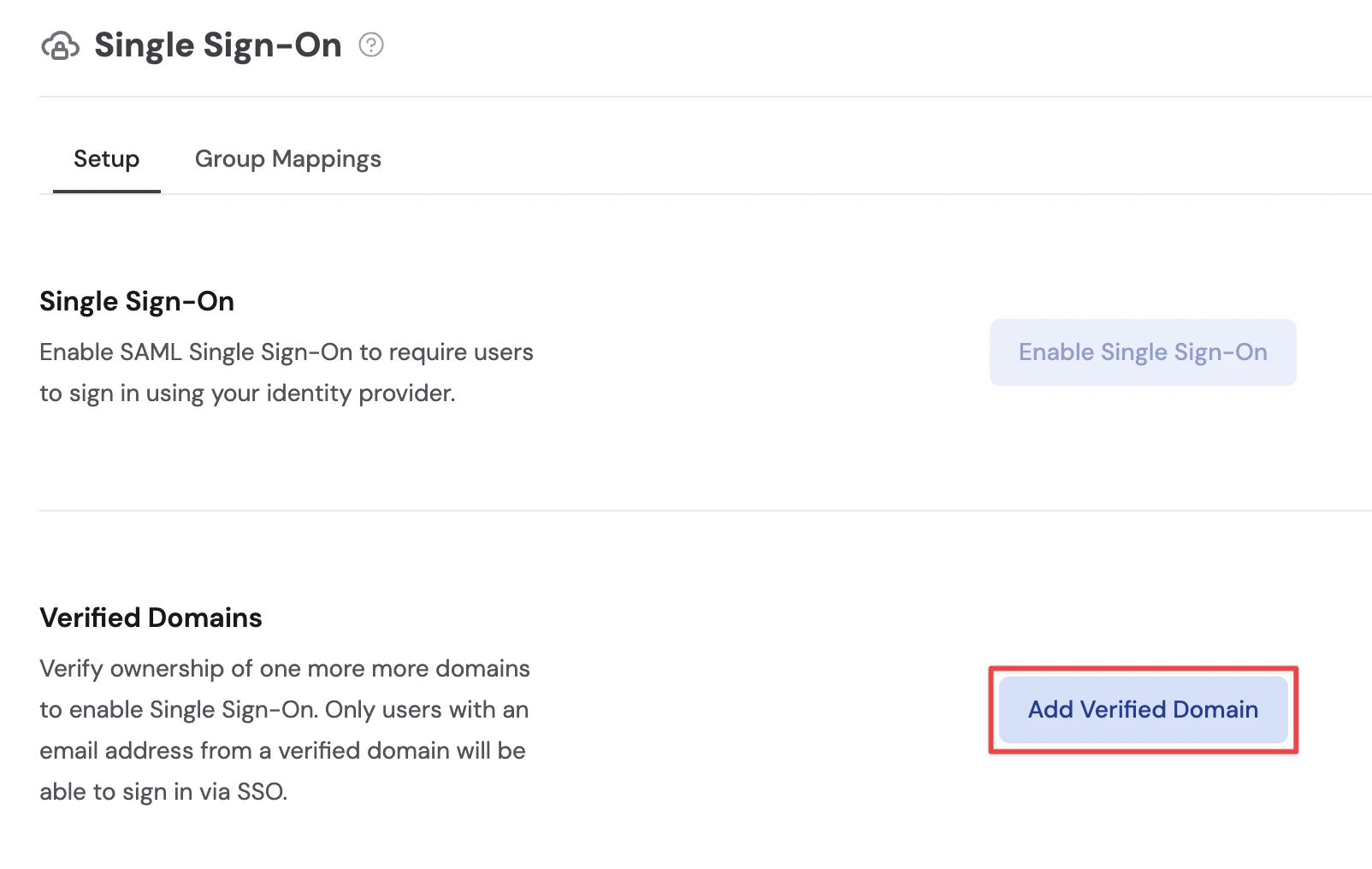 Add Verified Domain dialog