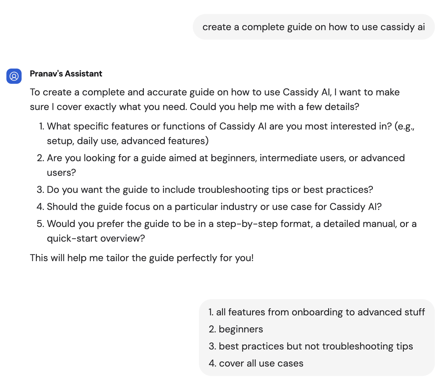 Deep Research asking clarifying questions before beginning research