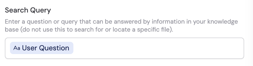 Search Query field with variable reference