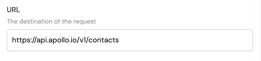 URL field with variable reference