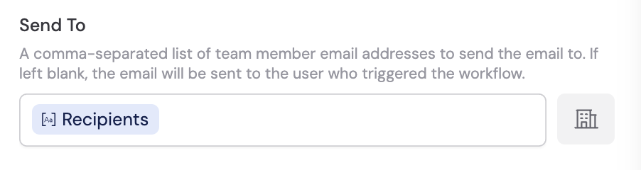 Send To field in comma-separated email mode