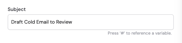Subject field with variable reference