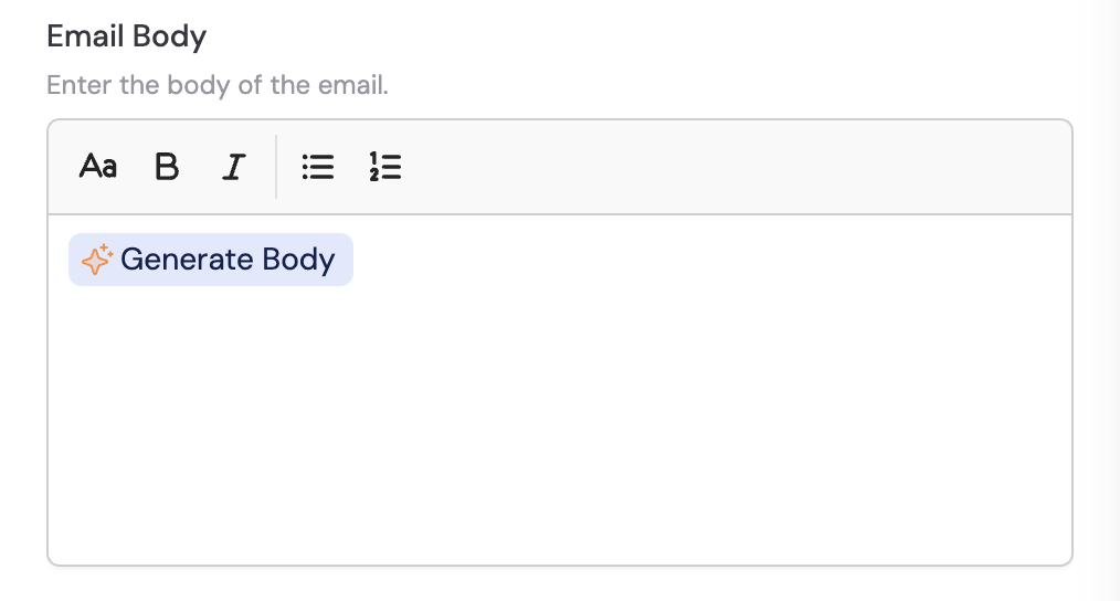 Body field with variable reference