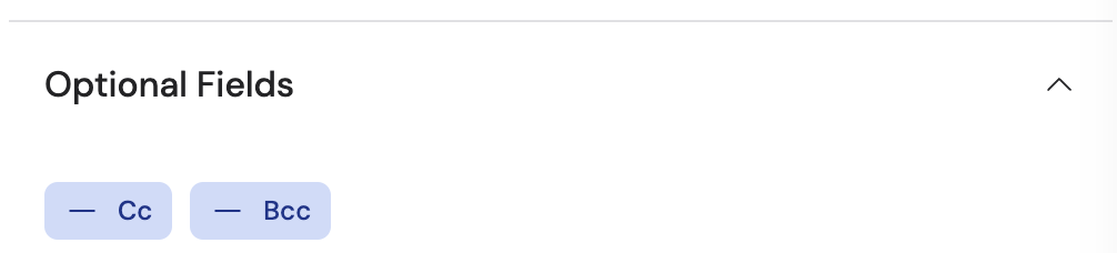 Optional Fields section showing available options