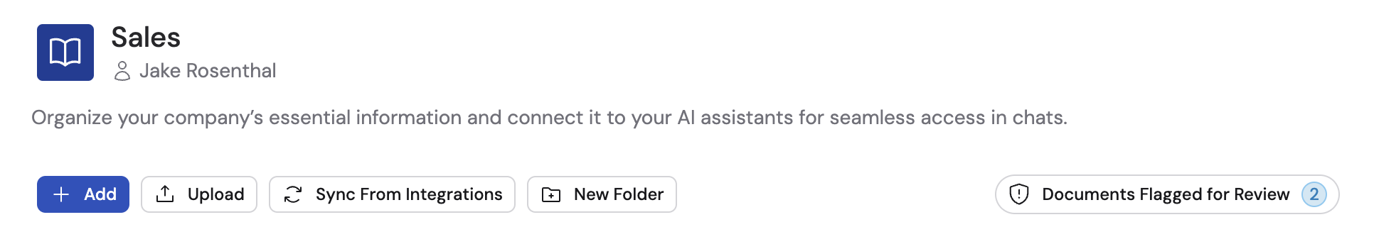 Collection homepage with Documents Flagged for Review link highlighted