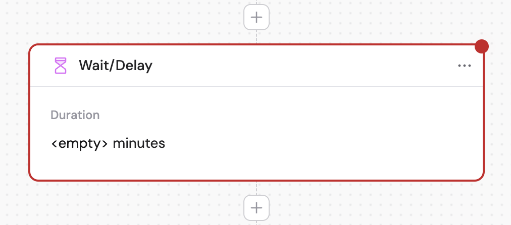 Action library with Wait/Delay selected