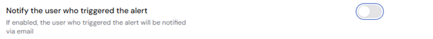 Notify the user who triggered the alert toggle