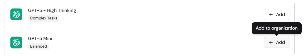 Add Agent dialog for selecting default Agents
