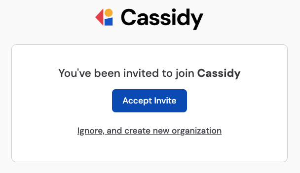 Account creation screen showing the option to join an organization