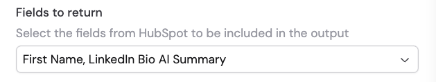 Selecting which HubSpot fields to return as output variables