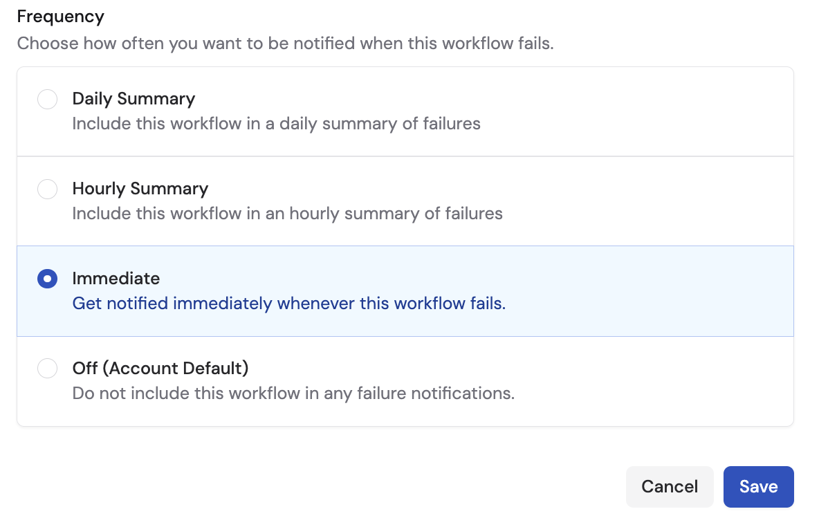 Add Subscription button on the Workflow Notifications page