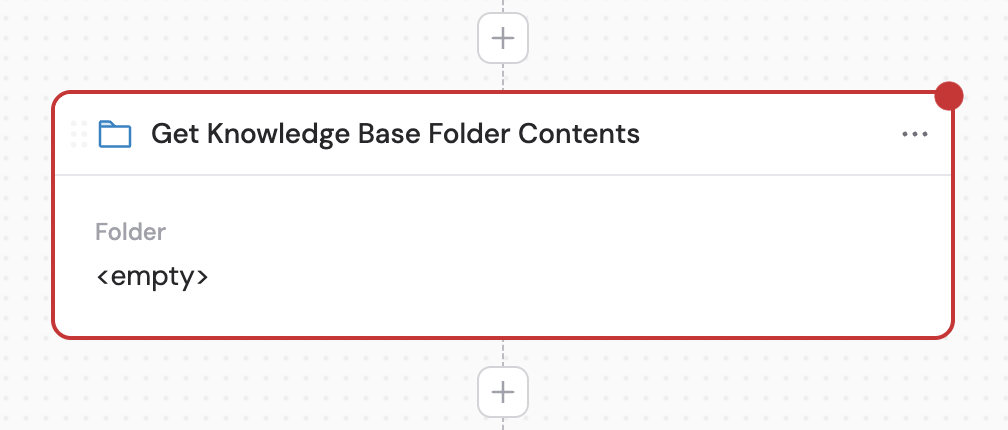 Action library with Get Knowledge Base Folder Contents selected