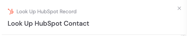 Renaming the Look Up HubSpot Record action