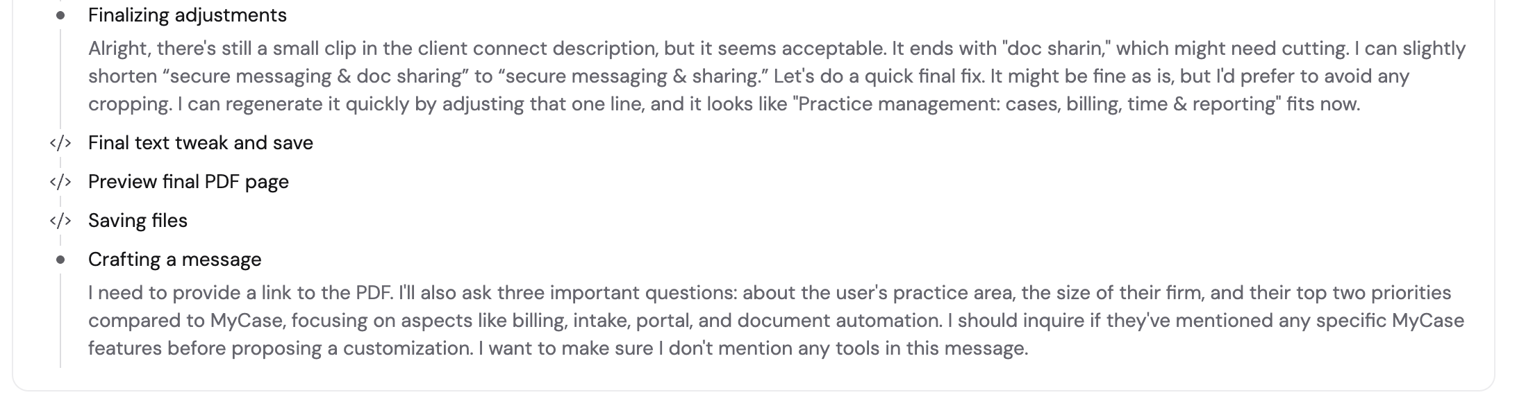 Preview indicator showing a PDF being rendered
