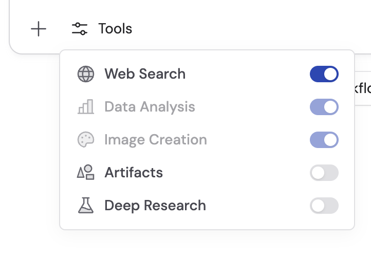 Tools panel with Data Analysis toggled on
