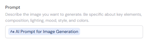 Image prompt field with a detailed description