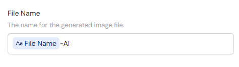 File name field for the generated image