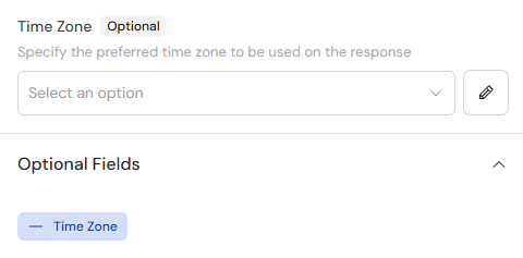 Time zone selection for schedule output