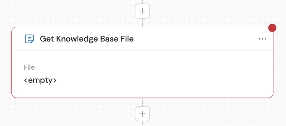 Action library with Get Knowledge Base File selected