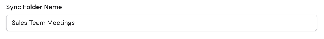 Meeting import dialog with the folder name field