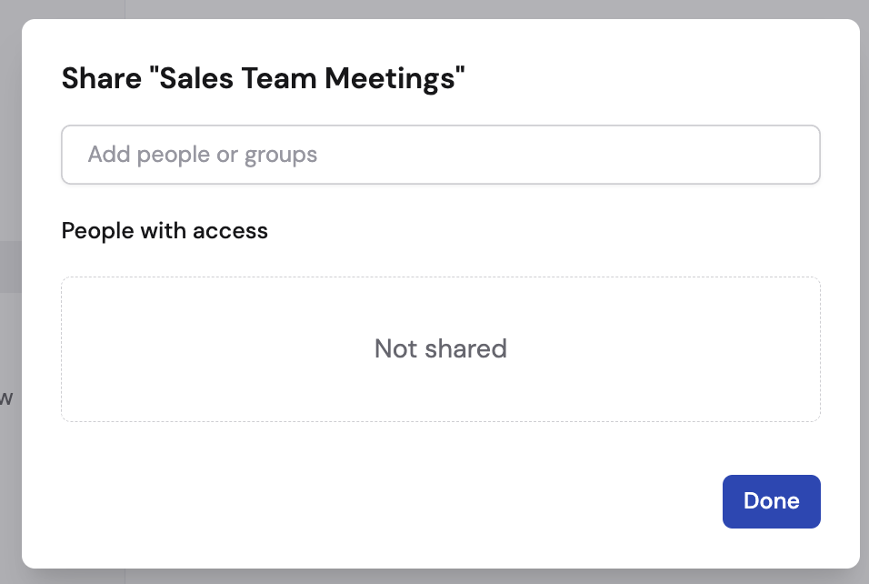 User and group selection dialog for the sharing rule