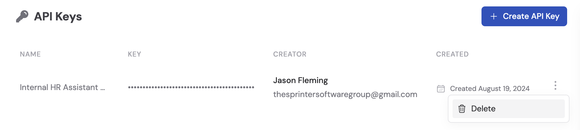 Deploy via API tab showing sample code for creating threads and sending messages