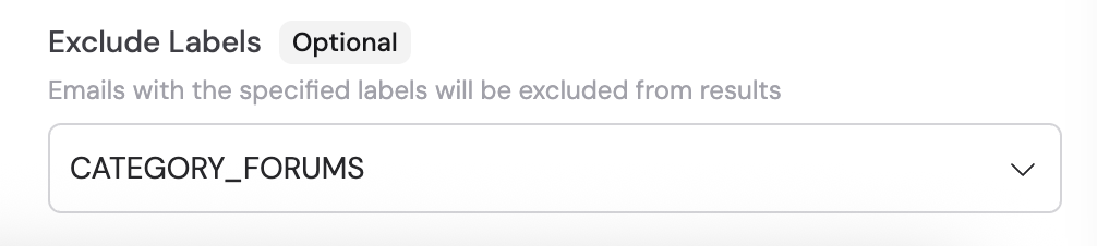 Configuring exclude label filters