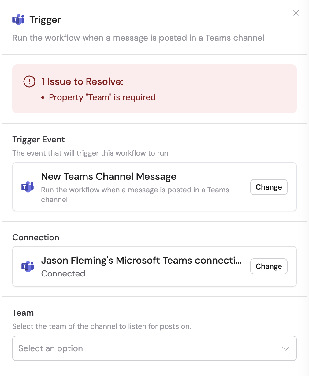 Adding a Microsoft Teams connection