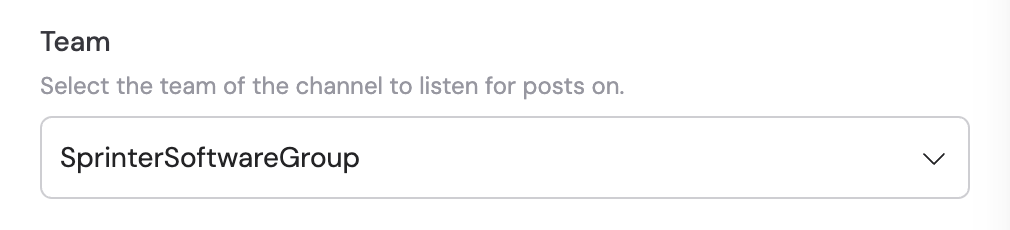 Selecting a team to monitor