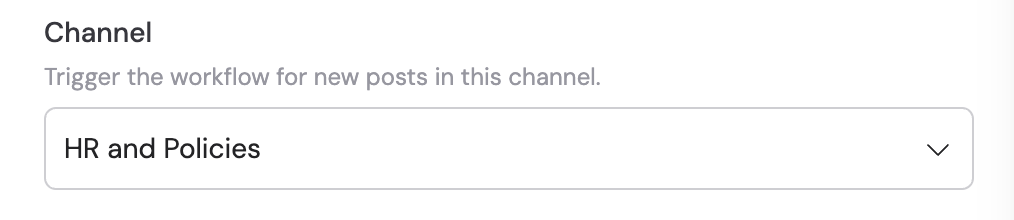 Selecting a channel within the team