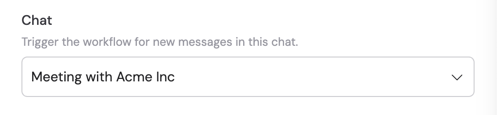 Selecting a Teams chat to monitor