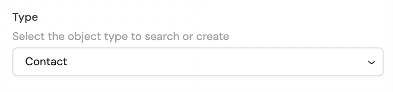 Type dropdown in the Update Salesforce Record action