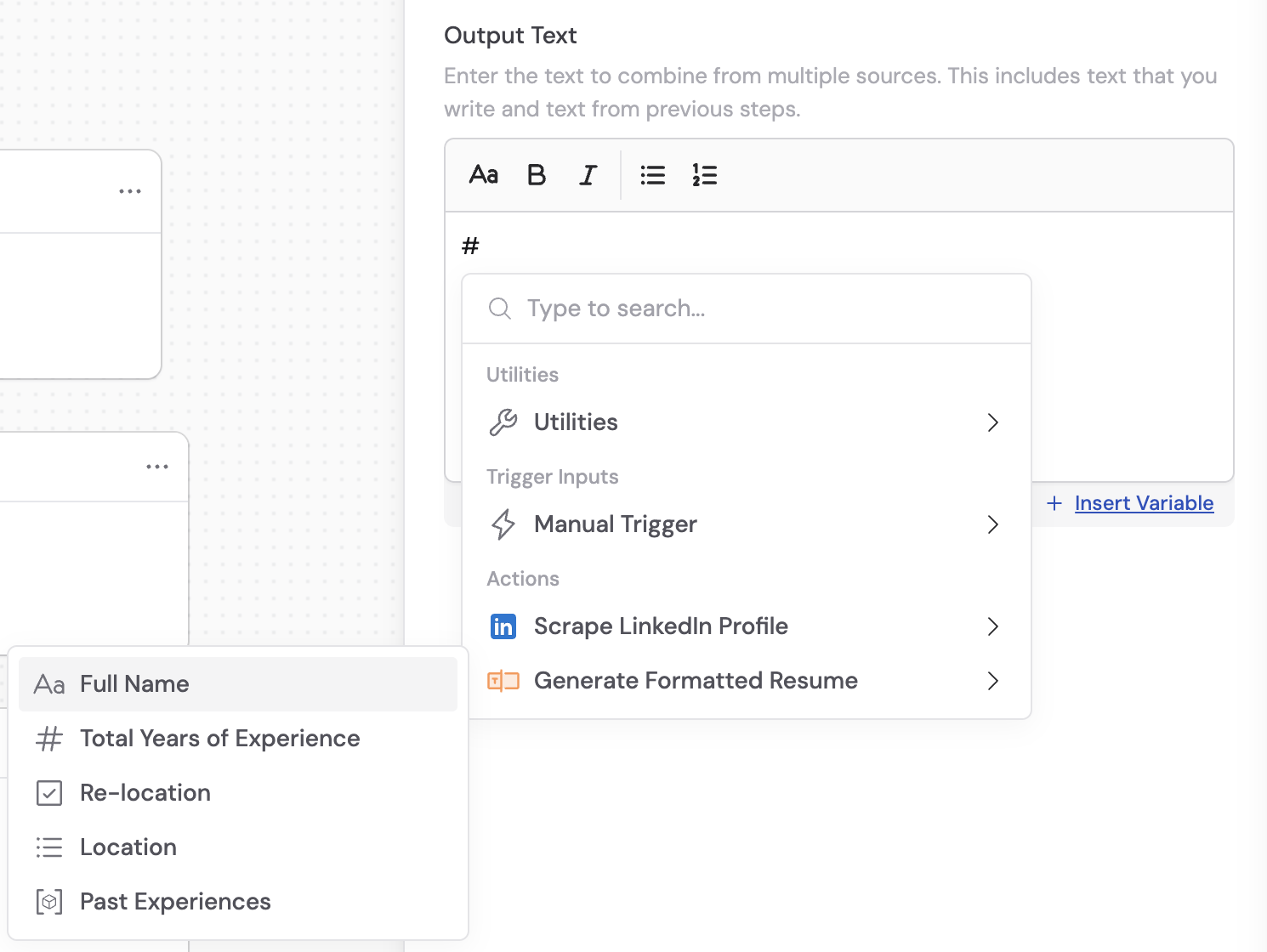 Referencing extracted fields as variables in a later step