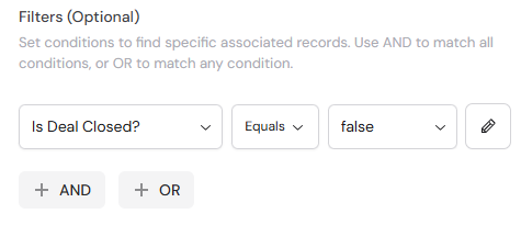 Adding filter conditions to narrow associated records