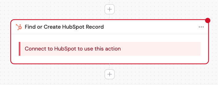 Clicking the plus button to add a new action in the Workflow builder