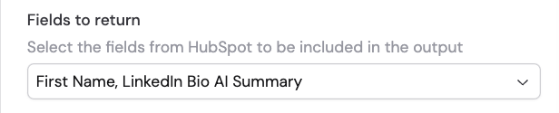Selecting which HubSpot fields to return as output variables