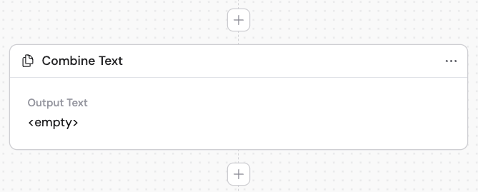 Action library with Combine Text selected